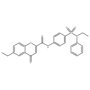 6-ethyl-N-{4-[ethyl(phenyl)sulfamoyl]phenyl}-4-oxo-4H-chromene-2-carboxamide结构式