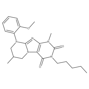 9-(2-methoxyphenyl)-1,7-dimethyl-3-pentyl-1,3,5-trihydro-6H,7H,8H-1,3-diazaper hydroino[1,2-h]purine-2,4-dione Structure