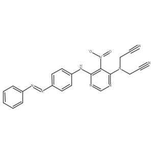Acetonitrile, 2,2'-[[5-nitro-6-[[4-(phenylazo)phenyl]amino]-4-pyrimidinyl]imino]bis-(9CI)结构式