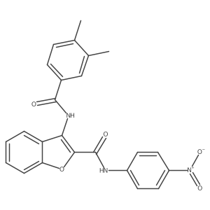 3-(3,4-dimethylbenzamido)-N-(4-nitrophenyl)benzofuran-2-carboxamide结构式