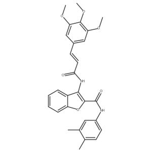 N-(3,4-dimethylphenyl)-3-[(2E)-3-(3,4,5-trimethoxyphenyl)prop-2-enamido]-1-benzofuran-2-carboxamide结构式