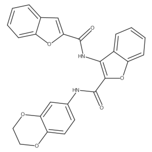 3-(benzofuran-2-carboxamido)-N-(2,3-dihydrobenzo[b][1,4]dioxin-6-yl)benzofuran-2-carboxamide结构式
