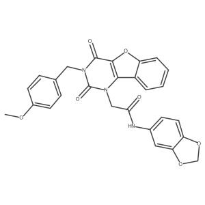 N-(benzo[d][1,3]dioxol-5-yl)-2-(3-(4-methoxybenzyl)-2,4-dioxo-3,4-dihydrobenzofuro[3,2-d]pyrimidin-1(2H)-yl)acetamide Structure