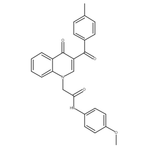 N-(4-methoxyphenyl)-2-[3-(4-methylbenzoyl)-4-oxo-1,4-dihydroquinolin-1-yl]acetamide结构式