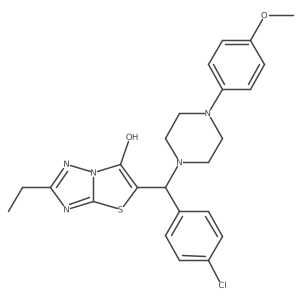 5-((4-Chlorophenyl)(4-(4-methoxyphenyl)piperazin-1-yl)methyl)-2-ethylthiazolo[3,2-b][1,2,4]triazol-6-ol Structure