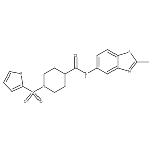 N-(2-methylbenzo[d]thiazol-5-yl)-1-(thiophen-2-ylsulfonyl)piperidine-4-carboxamide结构式