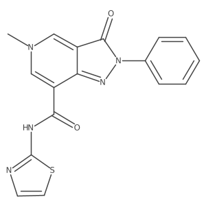 5-methyl-3-oxo-2-phenyl-N-(thiazol-2-yl)-3,5-dihydro-2H-pyrazolo[4,3-c]pyridine-7-carboxamide结构式