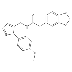 1-(benzo[d][1,3]dioxol-5-yl)-3-((1-(4-methoxyphenyl)-1H-tetrazol-5-yl)methyl)urea结构式