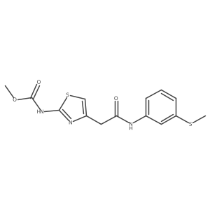 Methyl (4-(2-((3-(methylthio)phenyl)amino)-2-oxoethyl)thiazol-2-yl)carbamate结构式