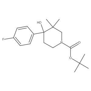 Tert-butyl 4-(4-fluorophenyl)-4-hydroxy-3,3-dimethylpiperidine-1-carboxylate Structure