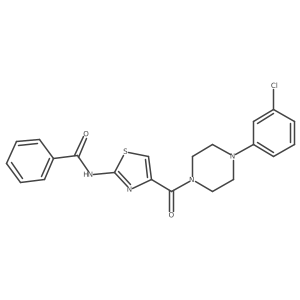 N-{4-[4-(3-chlorophenyl)piperazine-1-carbonyl]-1,3-thiazol-2-yl}benzamide结构式