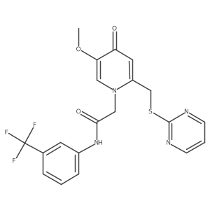 2-(5-methoxy-4-oxo-2-((pyrimidin-2-ylthio)methyl)pyridin-1(4H)-yl)-N-(3-(trifluoromethyl)phenyl)acetamide结构式