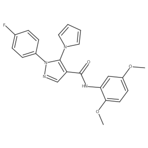 N-(2,5-dimethoxyphenyl)-1-(4-fluorophenyl)-5-(1H-pyrrol-1-yl)-1H-pyrazole-4-carboxamide Structure