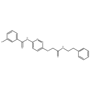 3-fluoro-N-(6-((2-oxo-2-(phenethylamino)ethyl)thio)pyridazin-3-yl)benzamide结构式