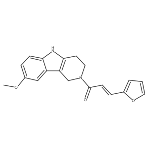 (2E)-3-(furan-2-yl)-1-(8-methoxy-1,3,4,5-tetrahydro-2H-pyrido[4,3-b]indol-2-yl)prop-2-en-1-one结构式