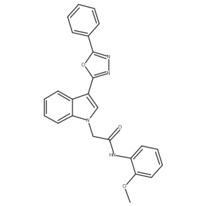 N-(2-methoxyphenyl)-2-(3-(5-phenyl-1,3,4-oxadiazol-2-yl)-1H-indol-1-yl)acetamide结构式
