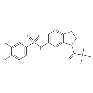 3-chloro-4-fluoro-N-(1-pivaloylindolin-6-yl)benzenesulfonamide Structure