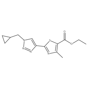ethyl 2-(1-(cyclopropylmethyl)-1H-1,2,3-triazol-4-yl)-4-methylthiazole-5-carboxylate结构式