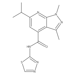Cc1nn(C)c2nc(C(C)C)cc(C(=O)Nc3nncs3)c12结构式