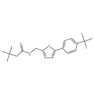 2-Tert-butyloxycarbonylaminomethyl-5-(4-(trifluoromethyl)phenyl)-[1,3,4]oxadiazole结构式