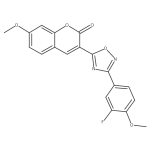 3-[3-(3-fluoro-4-methoxyphenyl)-1,2,4-oxadiazol-5-yl]-7-methoxy-2H-chromen-2-one结构式