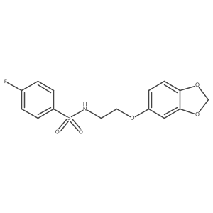 O=S(=O)(NCCOc1ccc2c(c1)OCO2)c1ccc(F)cc1结构式