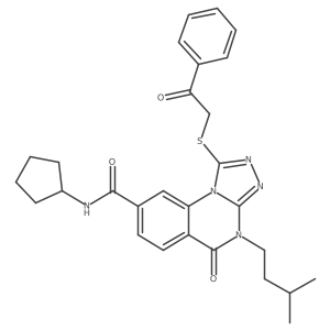 N-cyclopentyl-4-isopentyl-5-oxo-1-((2-oxo-2-phenylethyl)thio)-4,5-dihydro-[1,2,4]triazolo[4,3-a]quinazoline-8-carboxamide Structure
