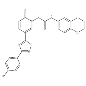2-(5-(3-(4-chlorophenyl)-1,2,4-oxadiazol-5-yl)-2-oxopyridin-1(2H)-yl)-N-(2,3-dihydrobenzo[b][1,4]dioxin-6-yl)acetamide结构式