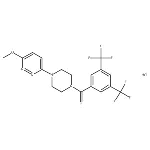 (3,5-Bis(trifluoromethyl)phenyl)(4-(6-methoxypyridazin-3-yl)piperazin-1-yl)methanone hydrochloride Structure