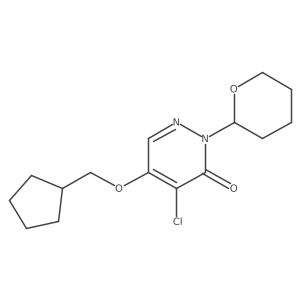 4-chloro-5-cyclopentylmethoxy-2-(tetrahydro-pyran-2-yl)-2H-pyridazin-3-one结构式