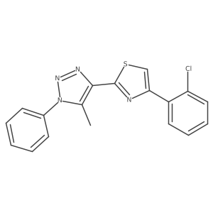 4-(2-chlorophenyl)-2-(5-methyl-1-phenyl-1H-1,2,3-triazol-4-yl)thiazole结构式