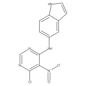 (6-Chloro-5-nitro-pyrimidin-4-yl)-(1H-indol-5-yl)-amine结构式