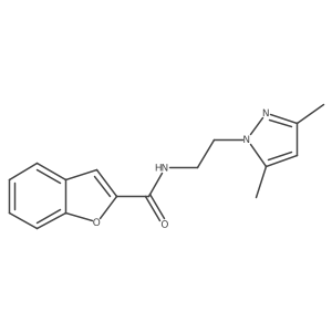 N-(2-(3,5-dimethyl-1H-pyrazol-1-yl)ethyl)benzofuran-2-carboxamide结构式