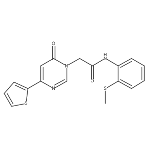 N-(2-(methylthio)phenyl)-2-(6-oxo-4-(thiophen-2-yl)pyrimidin-1(6H)-yl)acetamide Structure