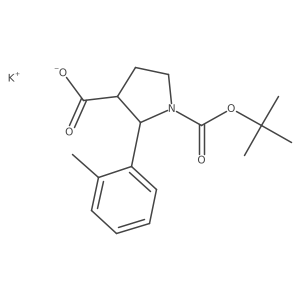 potassium (2R,3R)-1-(tert-butoxycarbonyl)-2-(2-methylphenyl)pyrrolidine-3-carboxylate结构式