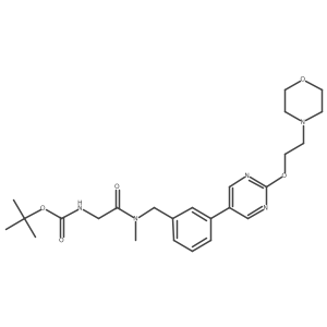 Carbamic acid, N-[2-[methyl[[3-[2-[2-(4-morpholinyl)ethoxy]-5-pyrimidinyl]phenyl]methyl]amino]-2-oxoethyl]-, 1,1-dimethylethyl ester Structure