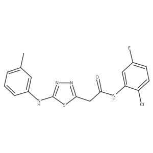 N-(2-chloro-5-fluorophenyl)-2-(5-(m-tolylamino)-1,3,4-thiadiazol-2-yl)acetamide结构式