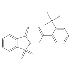 2-{2-oxo-2-[2-(trifluoromethyl)phenyl]ethyl}-1,2-benzothiazol-3(2H)-one 1,1-dioxide结构式