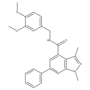 N-(3,4-dimethoxybenzyl)-1,3-dimethyl-6-phenyl-1H-pyrazolo[3,4-b]pyridine-4-carboxamide结构式