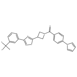 (4-(1H-pyrrol-1-yl)phenyl)(3-(3-(3-(trifluoromethyl)phenyl)-1,2,4-oxadiazol-5-yl)azetidin-1-yl)methanone Structure