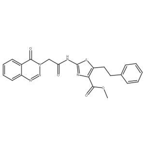 methyl 2-{[(4-oxo-1,2,3-benzotriazin-3(4H)-yl)acetyl]amino}-5-(2-phenylethyl)-1,3-thiazole-4-carboxylate Structure
