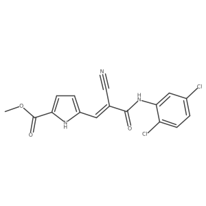 methyl 5-{2-cyano-2-[(2,5-dichlorophenyl)carbamoyl]eth-1-en-1-yl}-1H-pyrrole-2-carboxylate Structure