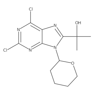 2-[2,6-Dichloro-9-(tetrahydro-2H-pyran-2-yl)-8-purinyl]-2-propanol Structure