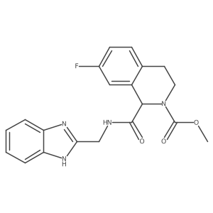 methyl 1-(((1H-benzo[d]imidazol-2-yl)methyl)carbamoyl)-7-fluoro-3,4-dihydroisoquinoline-2(1H)-carboxylate结构式