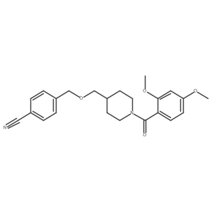 4-(((1-(2,4-Dimethoxybenzoyl)piperidin-4-yl)methoxy)methyl)benzonitrile结构式