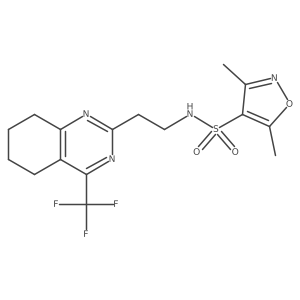 3,5-dimethyl-N-(2-(4-(trifluoromethyl)-5,6,7,8-tetrahydroquinazolin-2-yl)ethyl)isoxazole-4-sulfonamide结构式