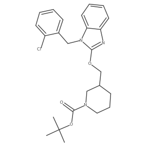 tert-Butyl 3-(((1-(2-chlorobenzyl)-1H-benzo[d]imidazol-2-yl)oxy)methyl)piperidine-1-carboxylate结构式