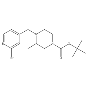 tert-Butyl 4-((2-bromopyridin-4-yl)methyl)-3-methylpiperazine-1-carboxylate结构式