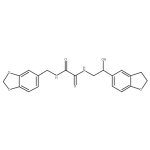 N1-(benzo[d][1,3]dioxol-5-ylmethyl)-N2-(2-(2,3-dihydrobenzofuran-5-yl)-2-hydroxyethyl)oxalamide Structure