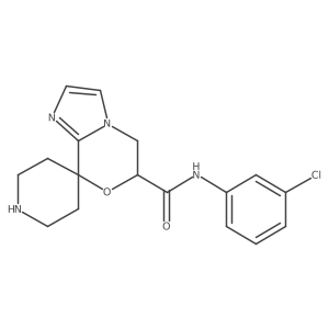 N-(3-chlorophenyl)-5,6-dihydrospiro[imidazo[2,1-c][1,4]oxazine-8,4'-piperidine]-6-carboxamide结构式